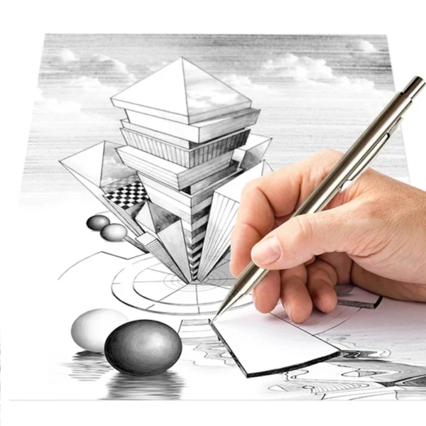 0.3 0.5 0.7 0.9 2.0mm Full Metal Mechanical Pencil Set School Art Sketch Writing Stainless Steel Automatic Pencils Kawaii Supply - Image 2