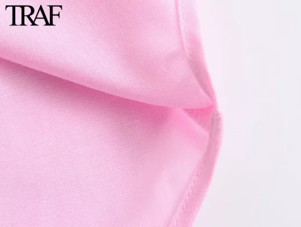 TRAF Women Fashion Long Sleeve Single-breasted Lapel Cotton Oxford Blouse Street Clothing Shirt Chic Ladies Crop Tops Mujer - Image 5