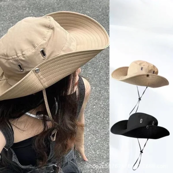 Women's Outdoor Sunshade Fisherman Hat Sunscreen Mountain Climbing Hat Big Brim Sunshade Hat Caps Fishing Hats for Men 삿갓모자 - Image 2