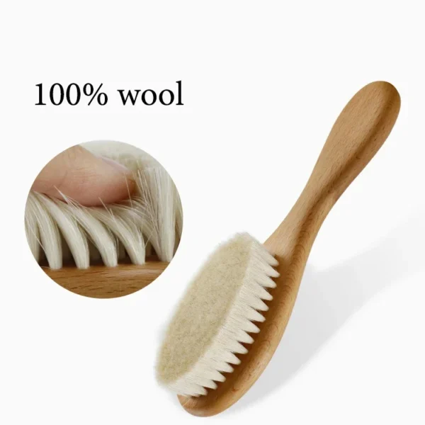Personalized Wooden Baby Brush Custom Name Baby Wool Comb New Born Hair Brush Infant Head Massager Bath Brush Comb for Kids - Image 4