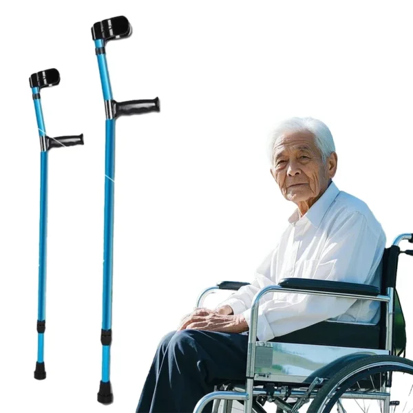 Rehabilitation Medical Crutches Foldable Fracture Support Crutch, Lightweight Adjustable Underarm Aids,Comfortable Elbow Crutch - Image 2