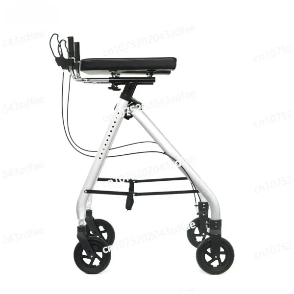 Outdoor Medical Rehabilitation Aluminum Frame Upright Walker 4 Wheels Rolling Rollator for Seniors - Image 2