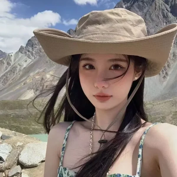 Women's Outdoor Sunshade Fisherman Hat Sunscreen Mountain Climbing Hat Big Brim Sunshade Hat Caps Fishing Hats for Men 삿갓모자 - Image 4