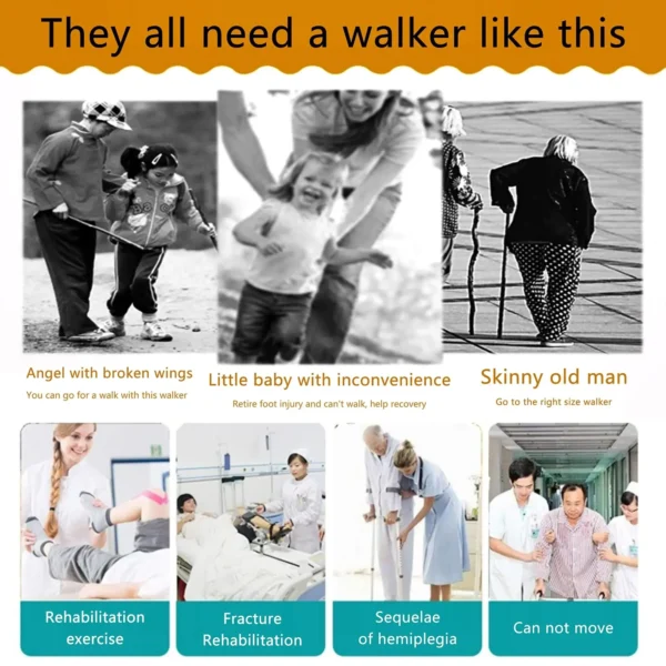 for Size S Children Walker With Universal Wheels Kids Walking Aid For Leg Training Hemiplegia Rehabilitation Cerebral Palsy - Image 6
