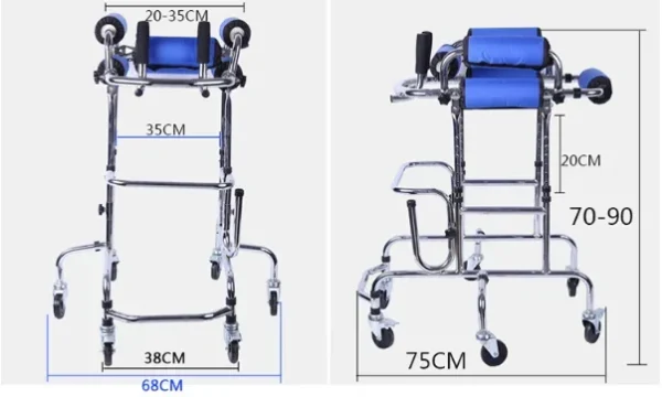 for Size S Children Walker With Universal Wheels Kids Walking Aid For Leg Training Hemiplegia Rehabilitation Cerebral Palsy - Image 2