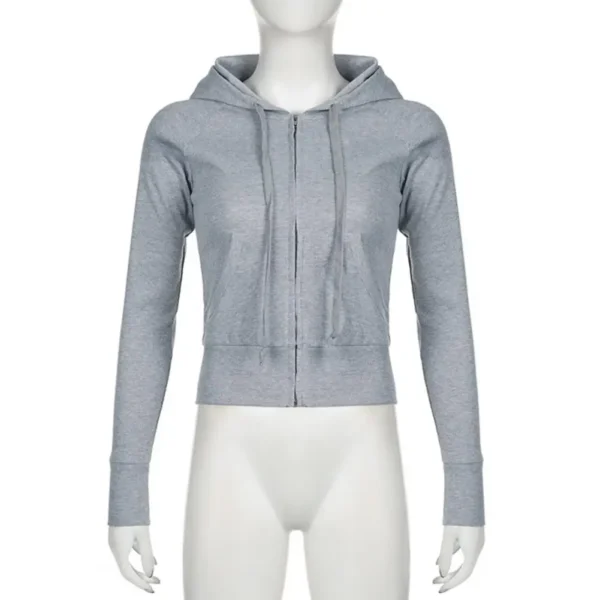 Casual Streetwear Basic Women Hooded Sweatshirt Tracksuit Solid Long Sleeve Hoodies Women 2024Autumn Spring Fashion Jacket Coat - Image 4