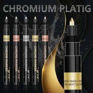 1Pcs Chrome Mirror Marker Pen 0.7mm 1mm 2mm DIY Reflective Paint Pen Permanent Gold Silver Copper Marker Model Painting Marking