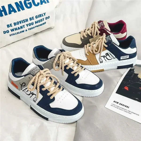 Men's Sporty Casual Shoes Spring Summer Trendy All-Match Student Slip-On Synthetics Leather Patchwork Chinese Brand Footwear - Image 4