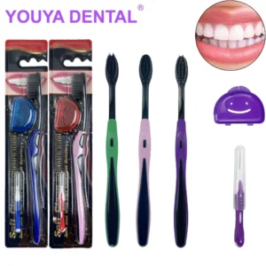 2Pcs Orthodontic Toothbrushes V-Shaped Orthodontic Brace Clean Brush Soft Bristle With Inter-Dental Brush Oral Hygiene Care