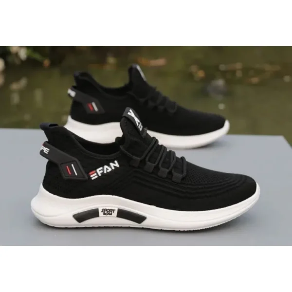 Men's Summer Breathable Mesh Shoes, Dad Shoes, Men's Sports and Leisure Shoes, Anti Slip and Anti Odor Fly Woven White Shoes - Image 3