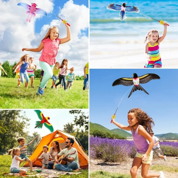 1Set Cartoon Butterfly & Eagle Kite for Kids - 164ft/50m String with Handle - Summer Outdoor Flying Kite Toy for Children - Image 4