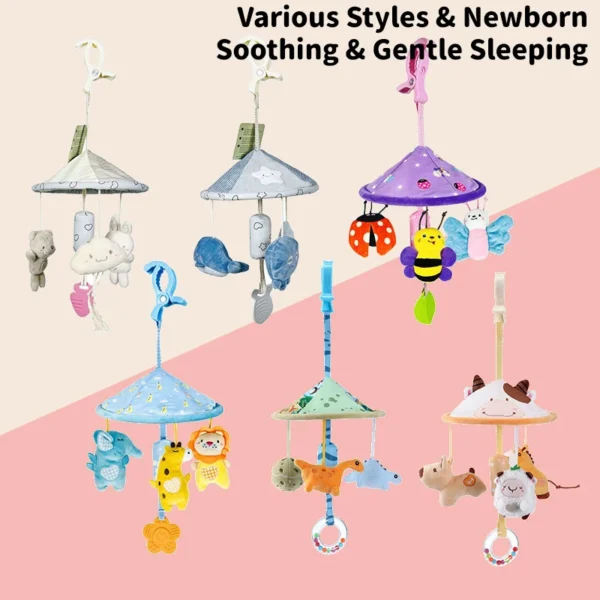New Baby Plush Stroller Toys Hanging Rattles Sensory Learning Toy Baby Rattles Mobiles Animal Educational Baby Toys 0-12 Months - Image 3