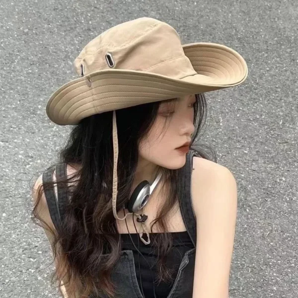 Women's Outdoor Sunshade Fisherman Hat Sunscreen Mountain Climbing Hat Big Brim Sunshade Hat Caps Fishing Hats for Men 삿갓모자 - Image 3