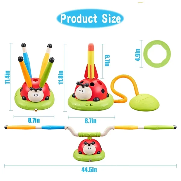 Ladybug Sport Entertainment Game Toy Multifunction Rope Skipping Machine Ferrule Jump Rocket Launcher Outdoor Educational - Image 2