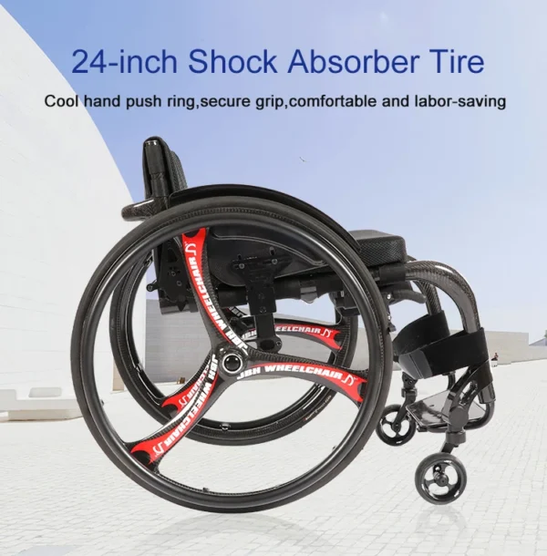 JBH Hot Selling High Quality Lightweight Carbon Fiber Medical Supplies Foldable Manual Wheelchairs - Image 6