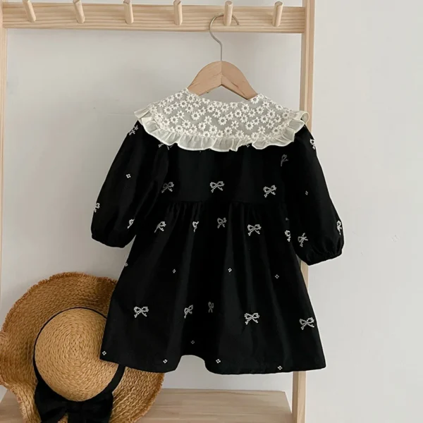 Autumn 0-6Yrs Girls Princess Dress Baby Girl Clothes Clothes Butterfly Collar Baby Girl One Piece Clothes Embroidery Kids Dress - Image 3