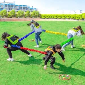 Team Building Games Outdoor Elastic Fleece Cooperative Stretchy Band Integrations Challenges Fun For Children And Adults
