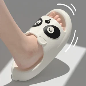 Children Summer Panda Slippers Flip Flops Cute Cartoon Shoe for Woman Indoor Outdoor Wear Soft Thick Beach Sandals Couple Slides