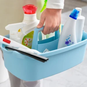 2025 New Portable Storage Basket Cleaning Caddy Storage Organizer Tote with Handle for Laundry Bathroom Kitchen Spray Bottles