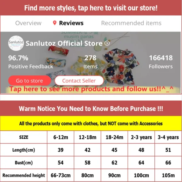 Sanlutoz Short Sleeve Summer Baby Dress Cute Pattern Casual Kids Girls Clothing Dress Cotton - Image 2