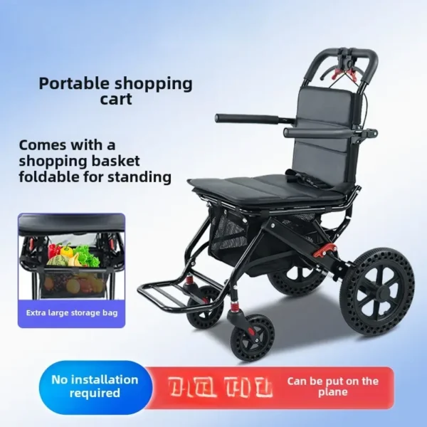 Wheelchair Light Folding Old Man Special Travel Portable Simple Cybers - Image 4