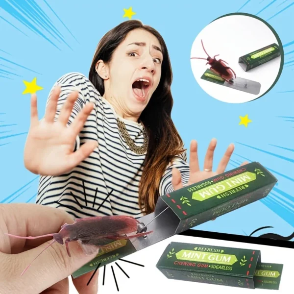 Simulation Cockroach Chewing Gum Creative Novelty Funny Toy Startled DIY Self-installation Simulation Chewing Gum - Image 3