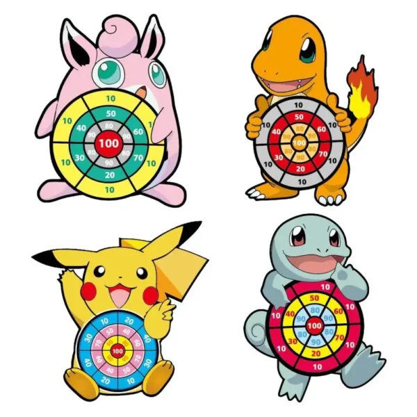 Pokemon Pikachu Squirtle Kids Cartoon Dart Board Sticky Ball Family Sports Game Party Interactive Educational Toy Birthday Gift - Image 2