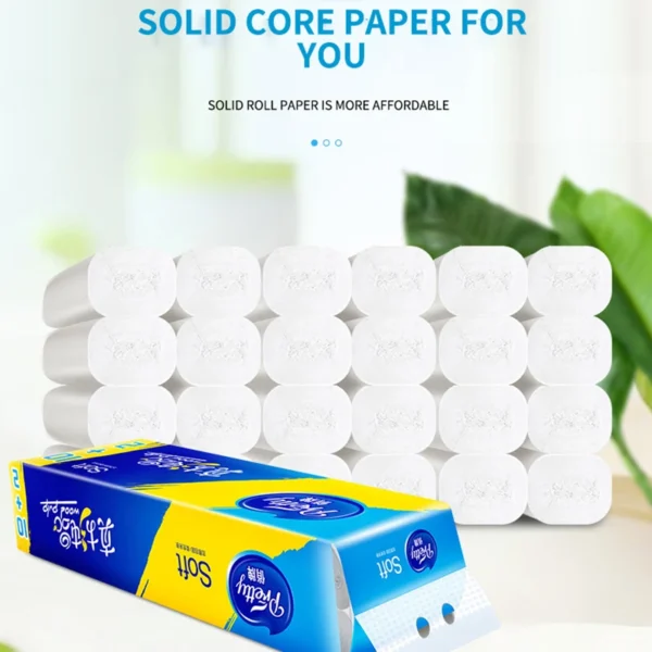 12 Rolls of Full Box of Roll Paper Five Layers of Thickened Core Roll Toilet Paper Toilet Paper - Image 2