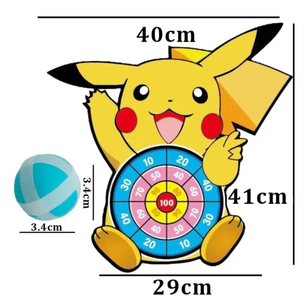 Pokemon Pikachu Squirtle Kids Cartoon Dart Board Sticky Ball Family Sports Game Party Interactive Educational Toy Birthday Gift - Image 4