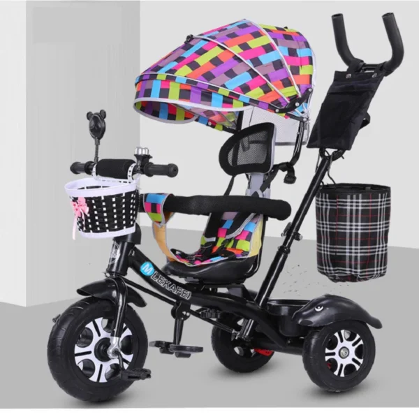 LazyChild Rotatable Seat Children's Tricycle 1-5 Year Old Baby Bicycle Bike Baby Stroller With Awning 2023 New - Image 5