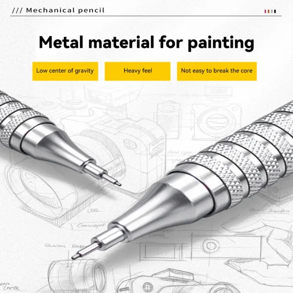 Mechanical Pencil 0.3 0.5 0.7 mm Full Metal Low Center of Gravity Art Drawing Painting Automatic Pencil Office School Art Supply - Image 3
