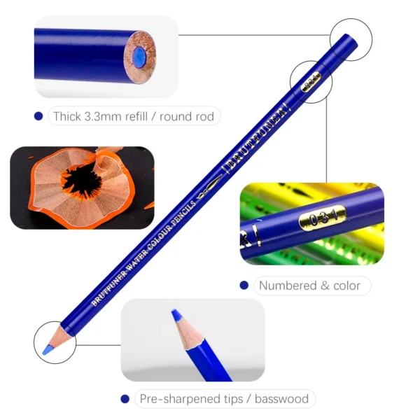Brutfuner 48/72/120/150/160/180Colors Pencils Professional Oil Wood Soft Watercolor Pencil For School Draw Sketch Art Supplies - Image 2