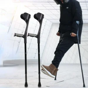 Adult Forearm Crutches (Pair) Walking Aids Foldable Travel Medical Crutch Lightweight Hand Adjustable Forearm Elbow Crutches