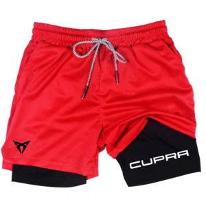 Men's Two-in-one Sports Shorts Breathable Casual Quick-drying Double-layer Shorts Summer Running Sportswear Bottoms M-3XL