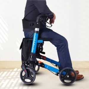 Rollstuhl Elderly Folding Aluminum Walker Rollator with Seat Folding Rollator Walker Rehabilitation Equipment for Patient Adult