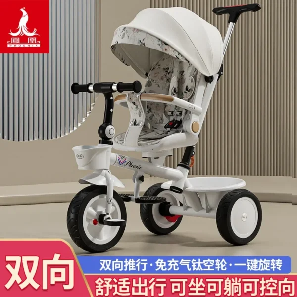 Children's Tricycle 1-3 Year Old Baby Pedal Walking Stroller Children's Lightweight Toy Handcart - Image 4