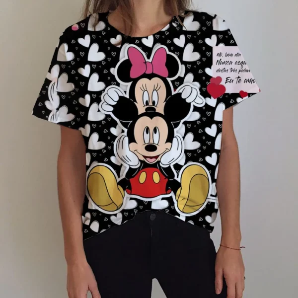 New T Shirt Women Y2k Disney Mickey Mouse Print Female Clothes Top Summer O-neck Ladies T-shirt Fashion Streetwear Hip-hop Shirt - Image 6