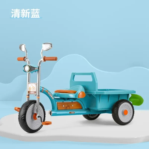 Children's Tricycle with Rear Bucket Large Bucket 2-7-year-old Baby Bicycles Double Stroller Toys - Image 5