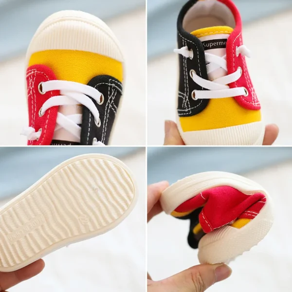 Boys Canvas Shoes Sneakers Girls Tennis Shoes Lace-up Children Footwear Toddler Yellow Chaussure Zapato Casual Kids Canvas Shoes - Image 2