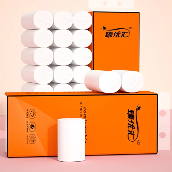 48 rolls of household toilet paper hand towel toilet paper integral paper towel log rolls coreless rolls - Image 2