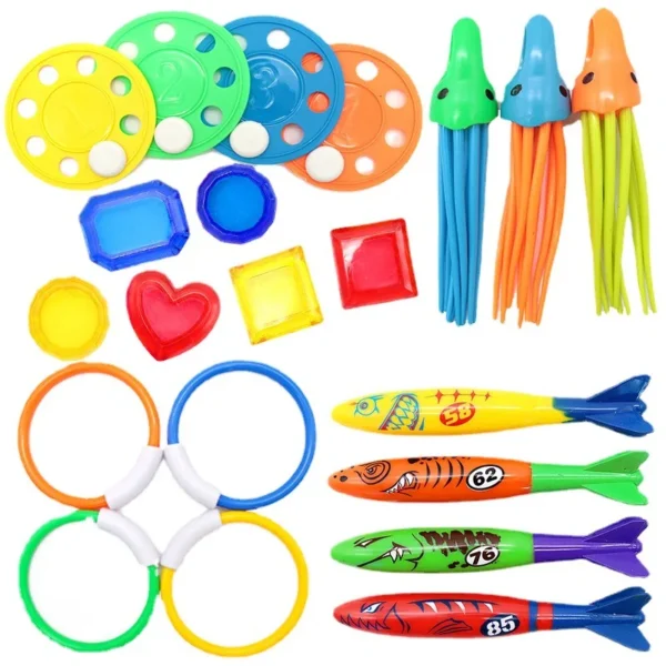 Swimming Diving Toys Children's Fish Dolphin Buoy Pool Treasure Hunt Diving Torpedo Rocket Water Diamond Kids Water Game Toys - Image 2