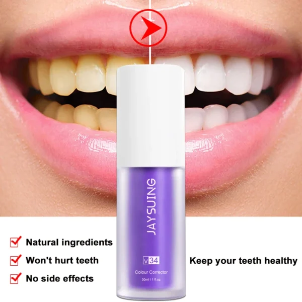 V34 Teeth Whitening Toothpaste Protect Tooth Enamel Intensive Stain Removal v34 Colour Corrector Toothpaste Improve Yellow Teeth - Image 2