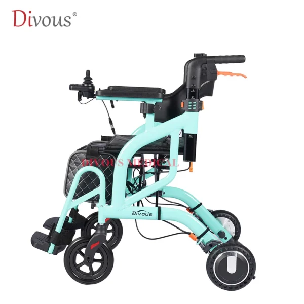 Health Care Multifunctional Lightweight Folding 4-Wheel Electric Wheelchair Elderly Outdoor Trolley Electric Rollator Walker