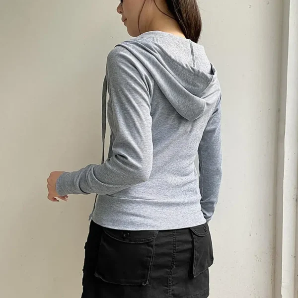 Casual Streetwear Basic Women Hooded Sweatshirt Tracksuit Solid Long Sleeve Hoodies Women 2024Autumn Spring Fashion Jacket Coat - Image 3