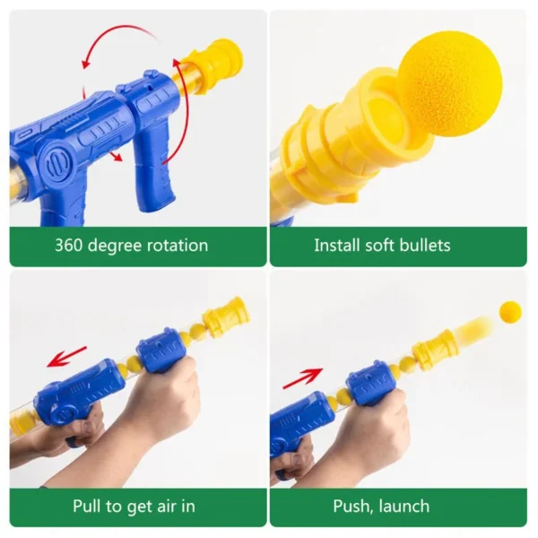 Hungry Shooting Duck Toys Air-powered Gun Soft Bullet Ball With Light Electronic Scoring Battle Games Funny Gun Toy for Kids - Image 6