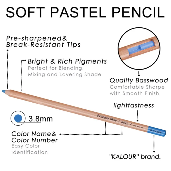 KALOUR 50 Piece Professional Soft Pastel Colored Pencil Wood Skin Tints Pastel Colored Pencils For Artist Coloring Art Supplies - Image 4