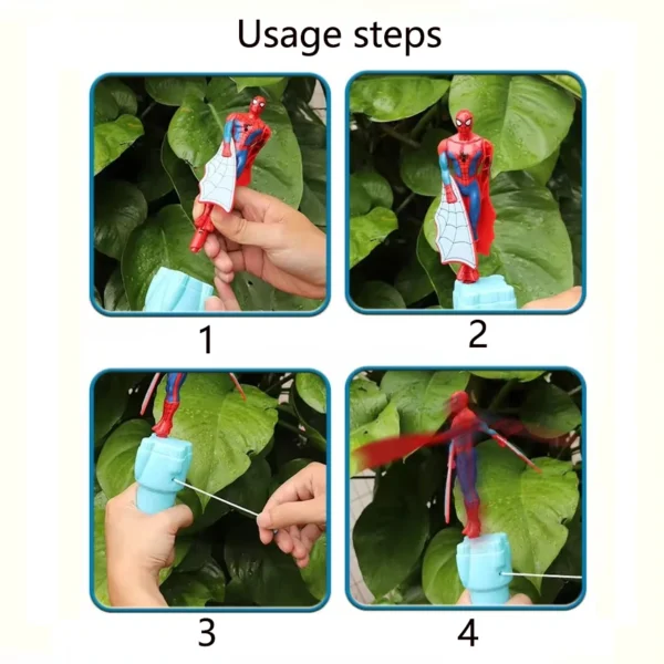 Anime Spiderman Bamboo Dragonfly Flying Toy Iron Man Captain Rotating String Flying Toys Outdoor Toy for Boys Children Gift - Image 2