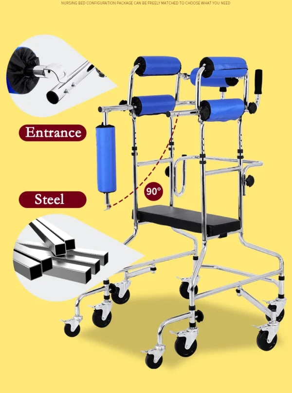 High Quality Adult Walker & Rollator Elderly Disabled Walking Training Aid for Rehabilitation Standing Support - Image 4