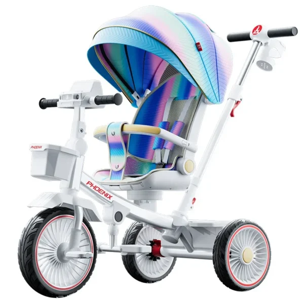 Children's tricycle, bicycle, baby slide artifact, folding, lying, sitting, baby stroller for 3 years old, 1-6 years old - Image 3