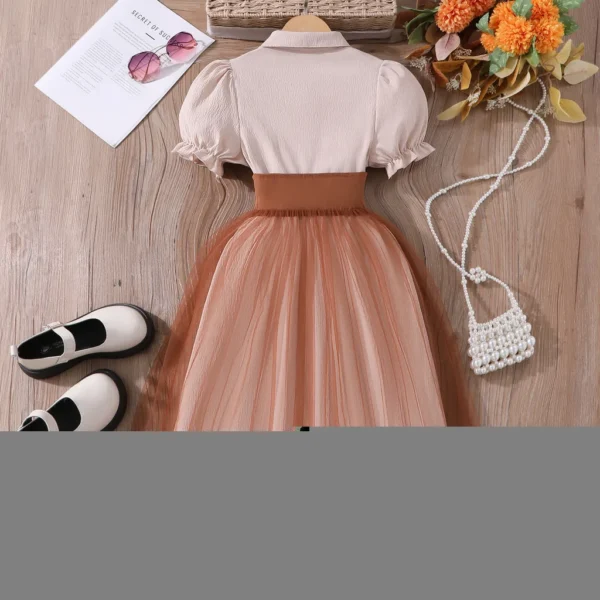 8-12Yrs Girl Dress Summer Black and White Short Sleeve Children Dresses Simple Fashion Teen Girl Clothes Party Big KIds Outfit - Image 4